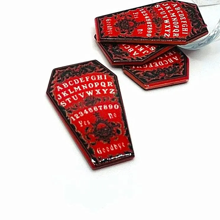 1, 4 or 20 Pieces: Red Ouija Coffin Charms - Double Sided