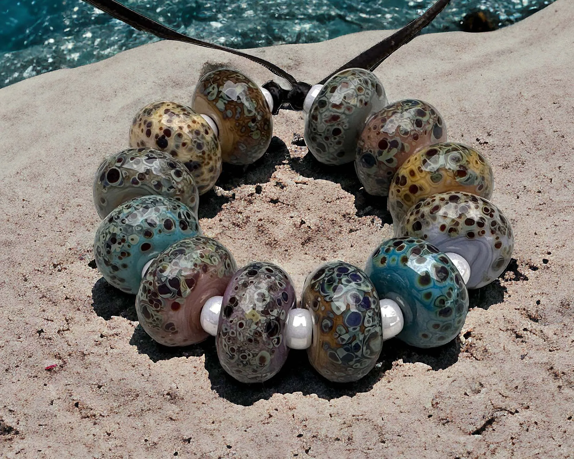 12 Organic Harmony Lampwork Beads Set SRA