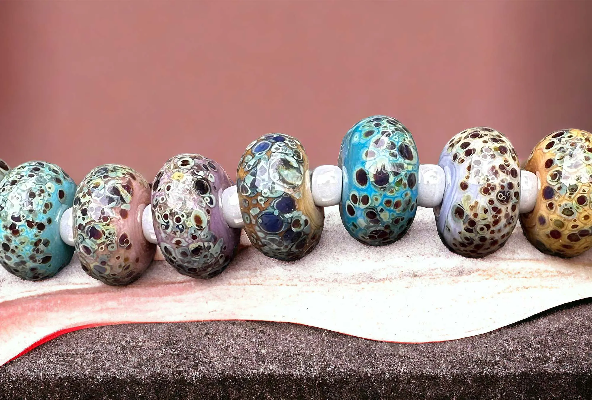 12 Organic Harmony Lampwork Beads Set SRA