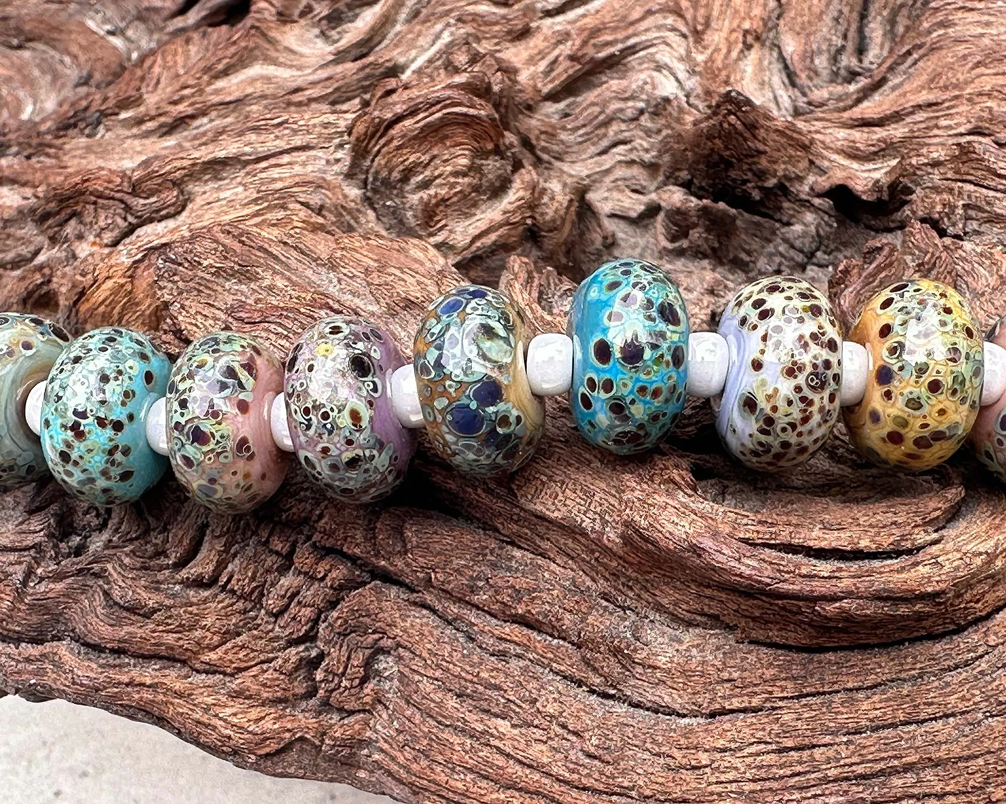12 Organic Harmony Lampwork Beads Set SRA