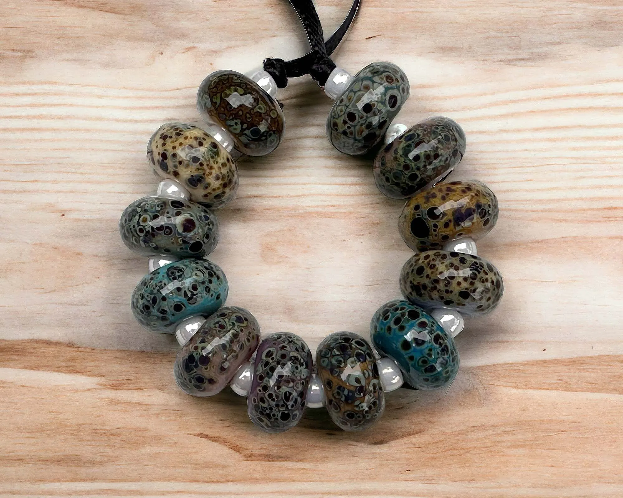 12 Organic Harmony Lampwork Beads Set SRA