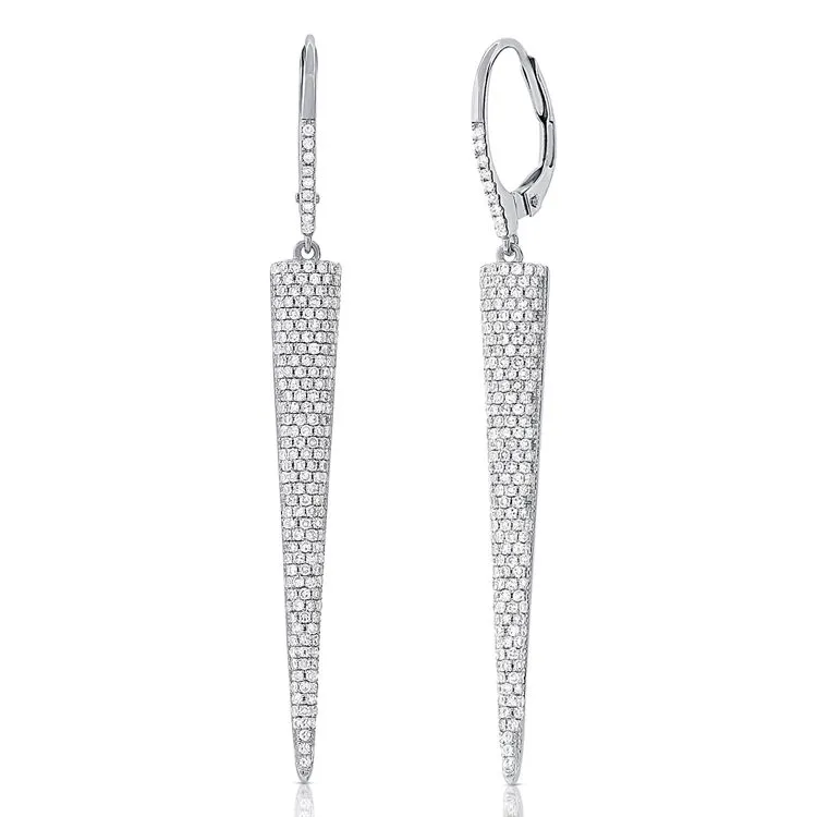 14k Gold 1.15Ct Diamond Dangle Earring, available in White, Rose and Yellow Gold