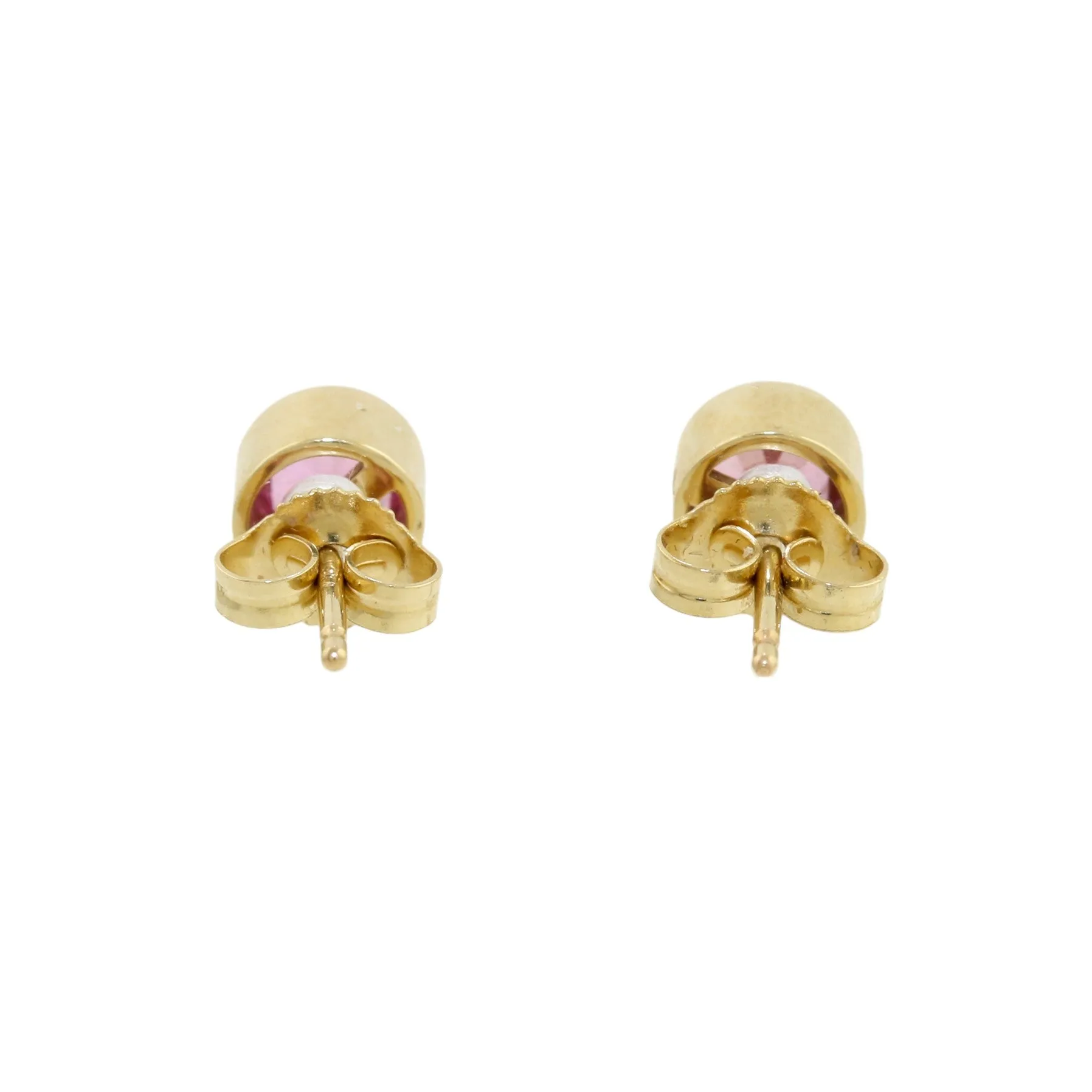 14k Gold x Round Pink Sapphire Studs