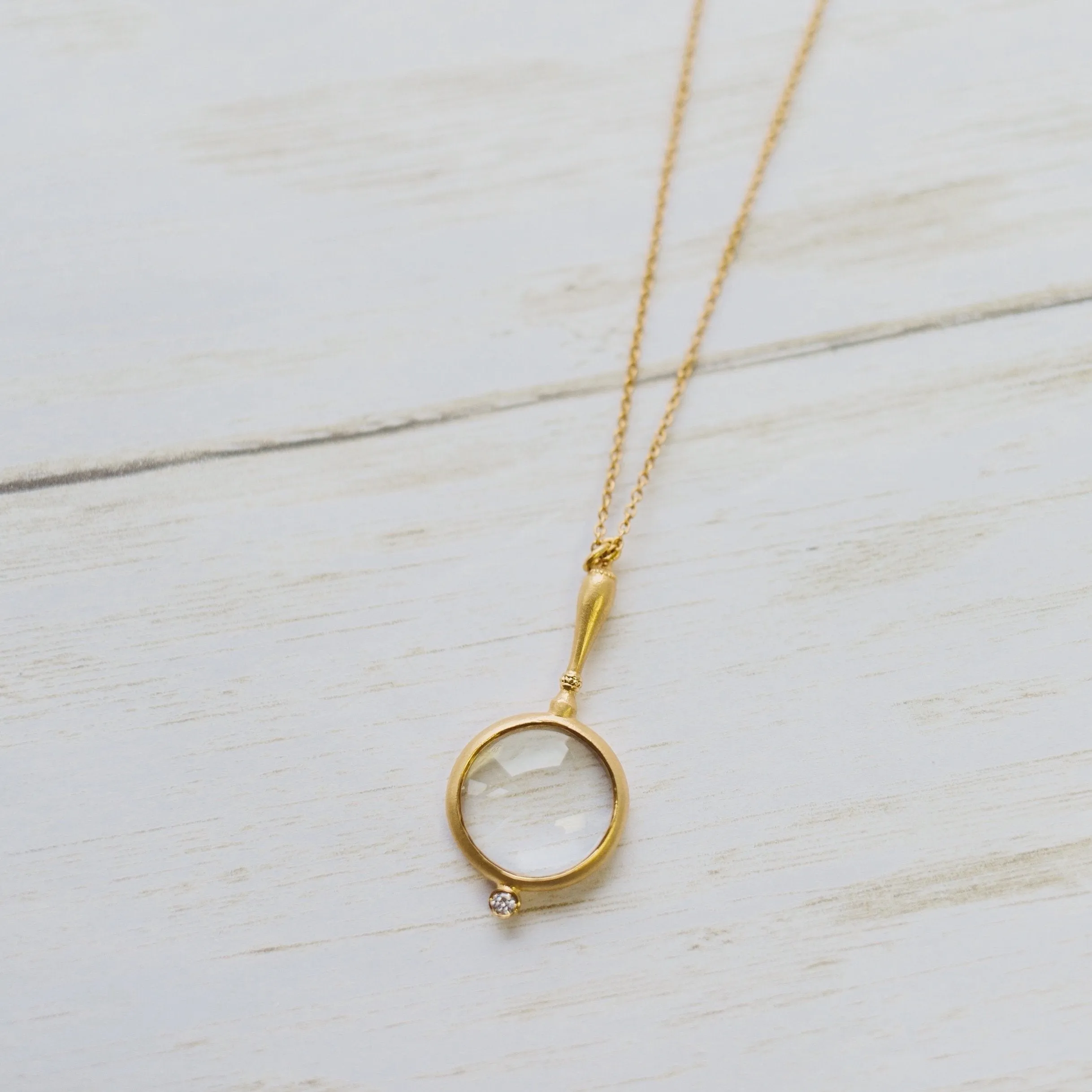 14ky Looking Glass Necklace with 0.05ctw Accent by Marika