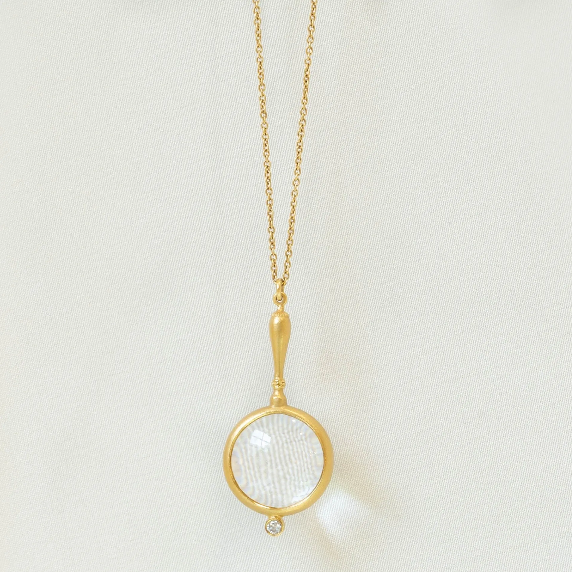 14ky Looking Glass Necklace with 0.05ctw Accent by Marika