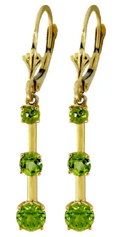2.5 Carat 14K Solid White Gold Seagulls Peridot Earrings
