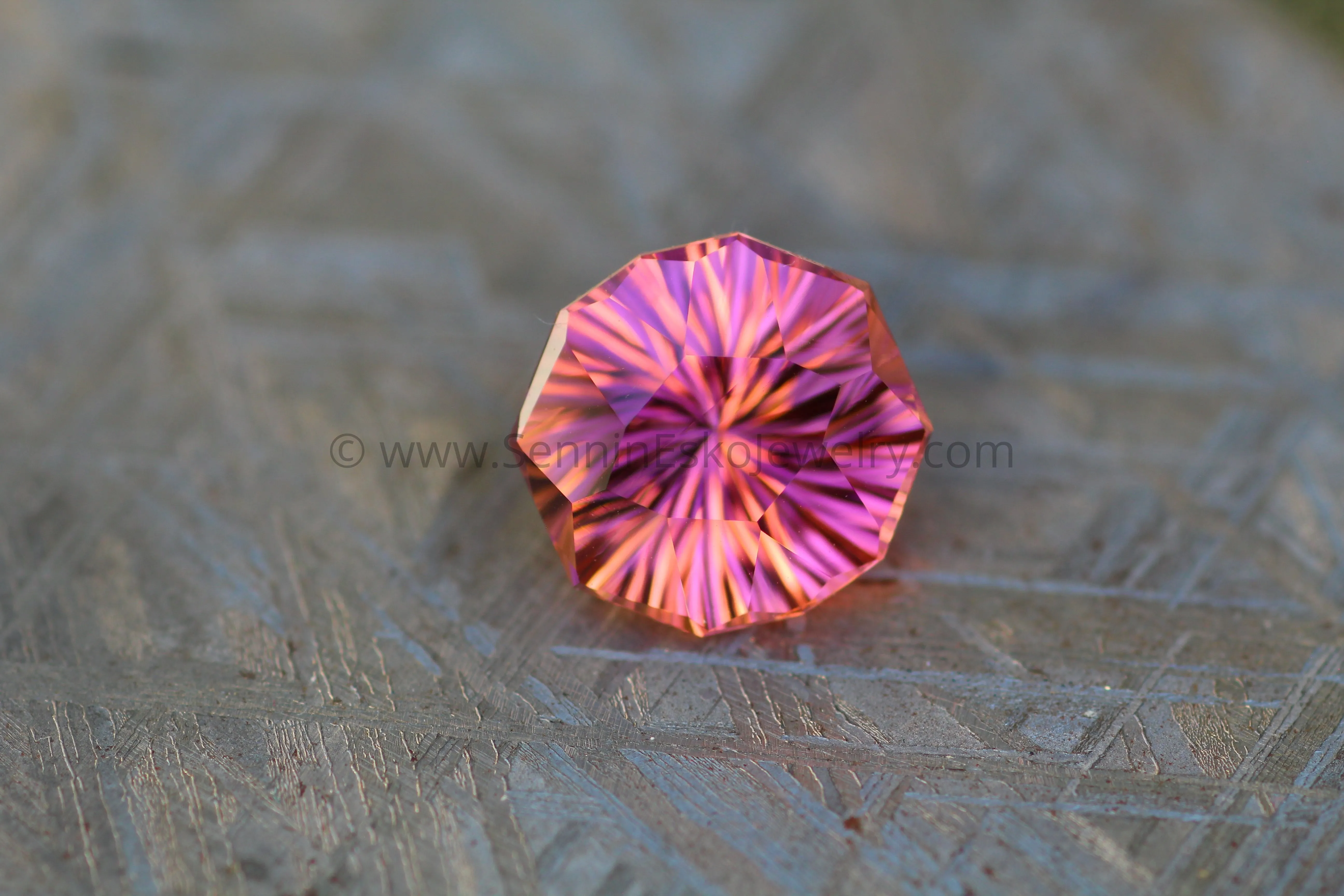 6.4 Pink Tourmaline Decagon - 11.3x11.4mm Fantasy Cut