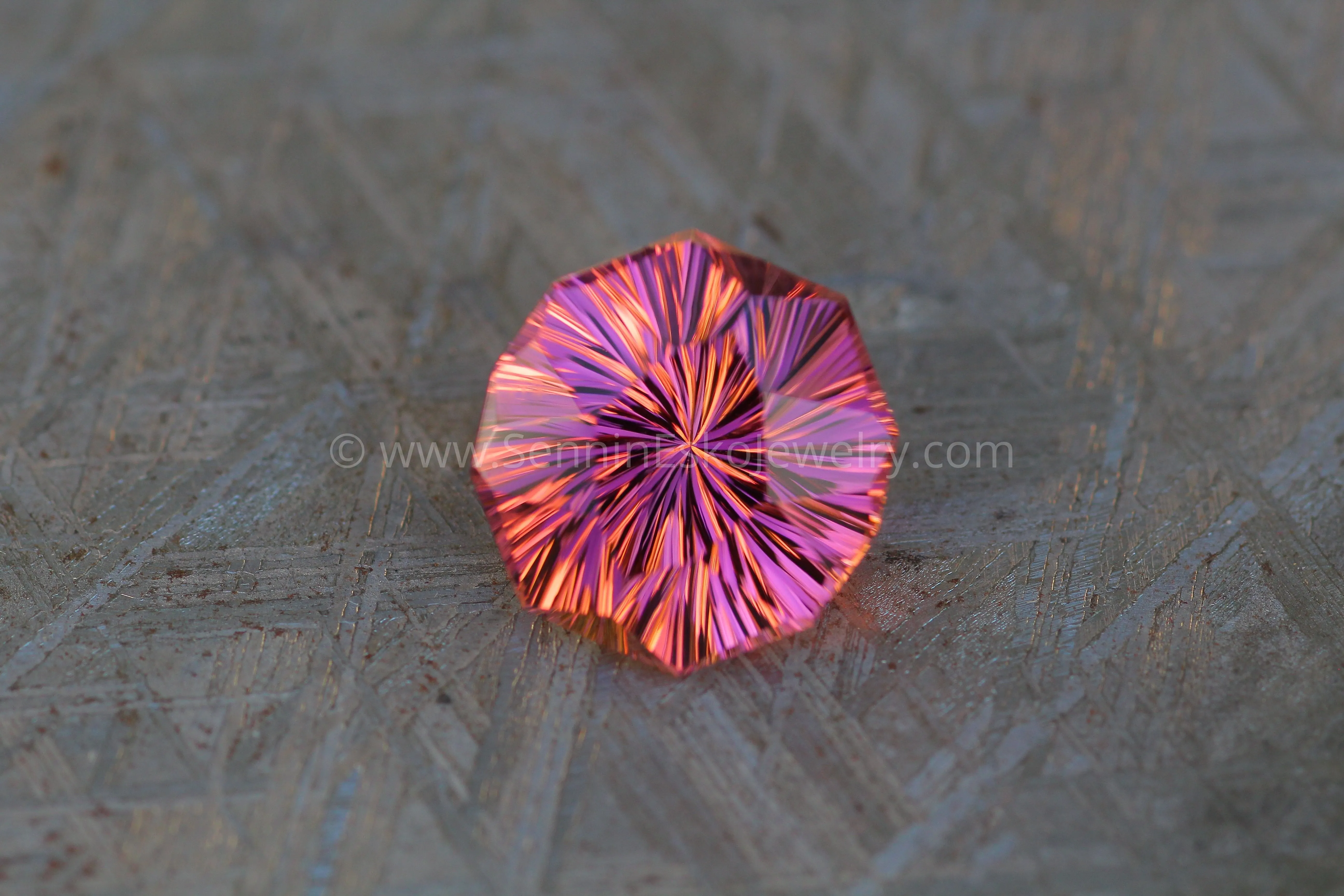 6.4 Pink Tourmaline Decagon - 11.3x11.4mm Fantasy Cut