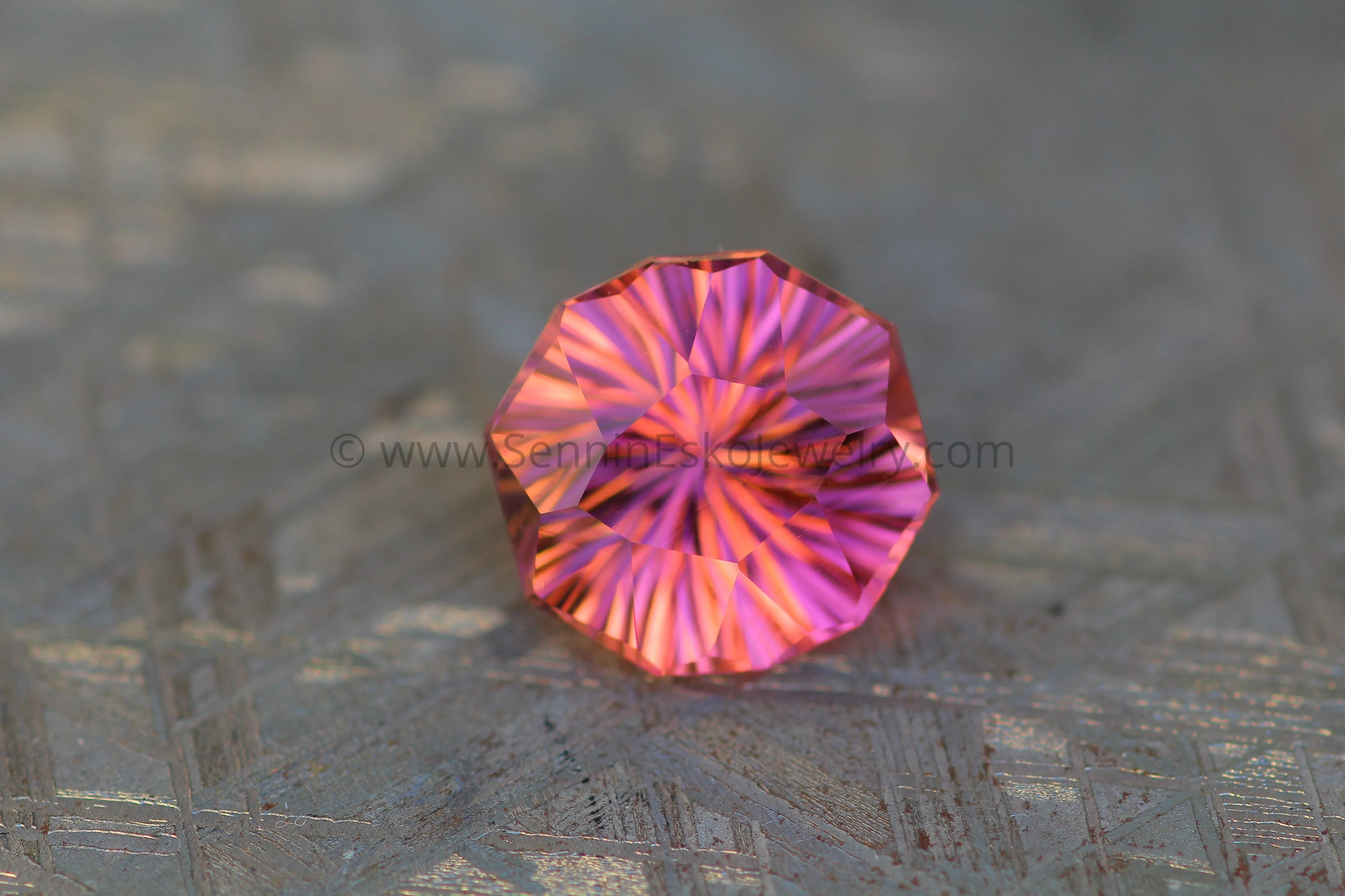 6.4 Pink Tourmaline Decagon - 11.3x11.4mm Fantasy Cut