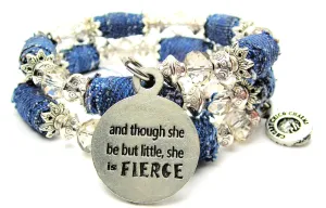 And Though She Be But Little She Is Fierce Blue Jean Beaded Wrap Bracelet