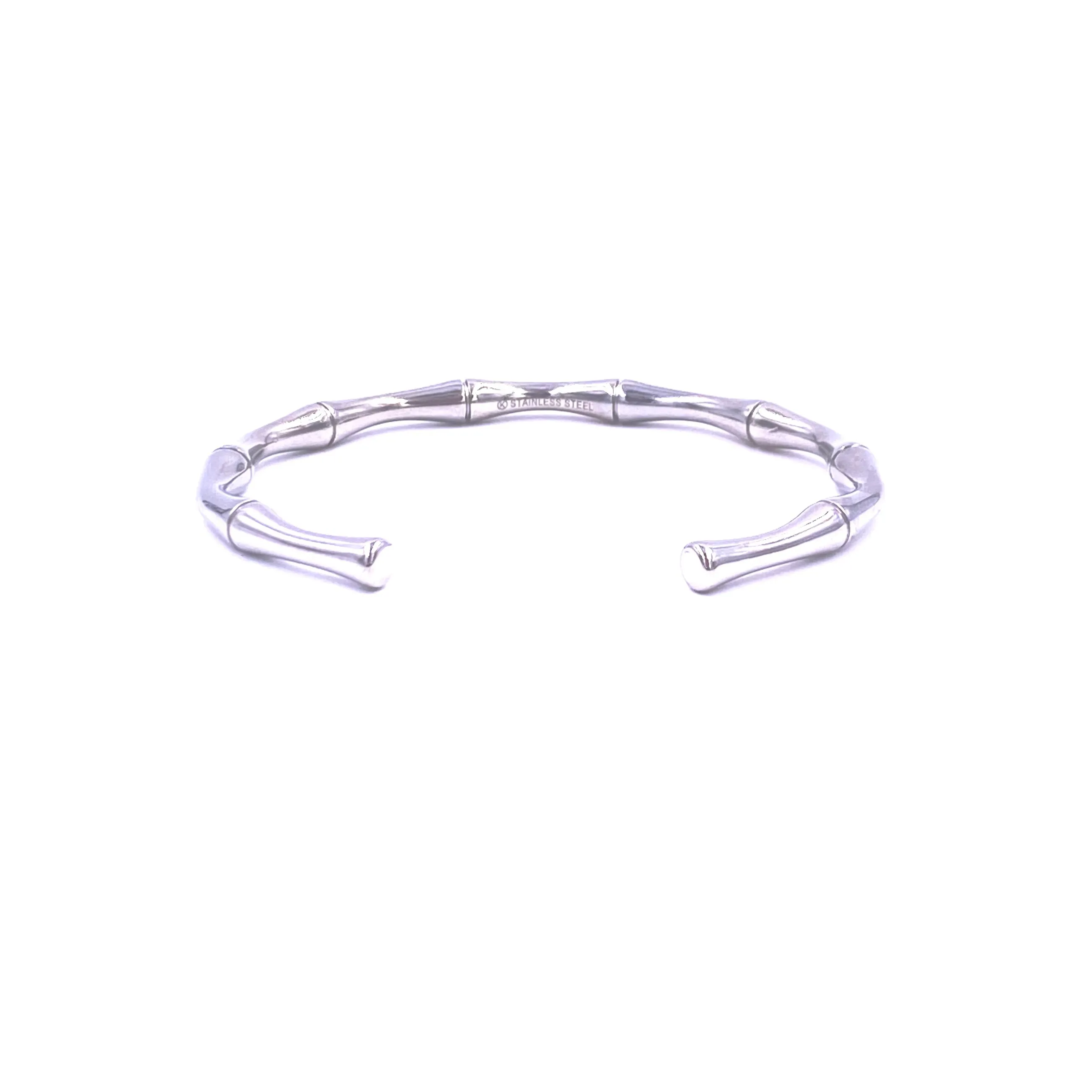 Ashley Gold Stainless Steel Bamboo Design Bangle Bracelet