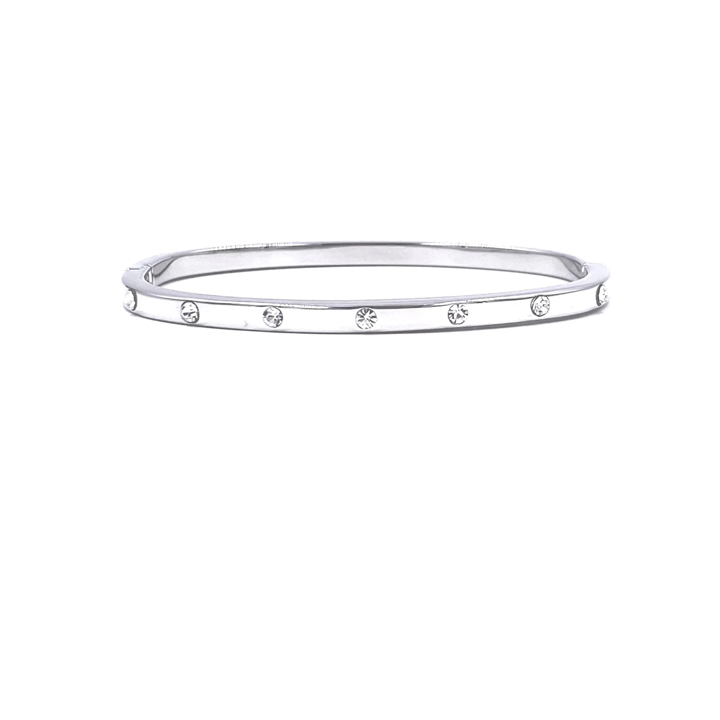Ashley Gold Stainless Steel CZ Set Design Bangle Bracelet