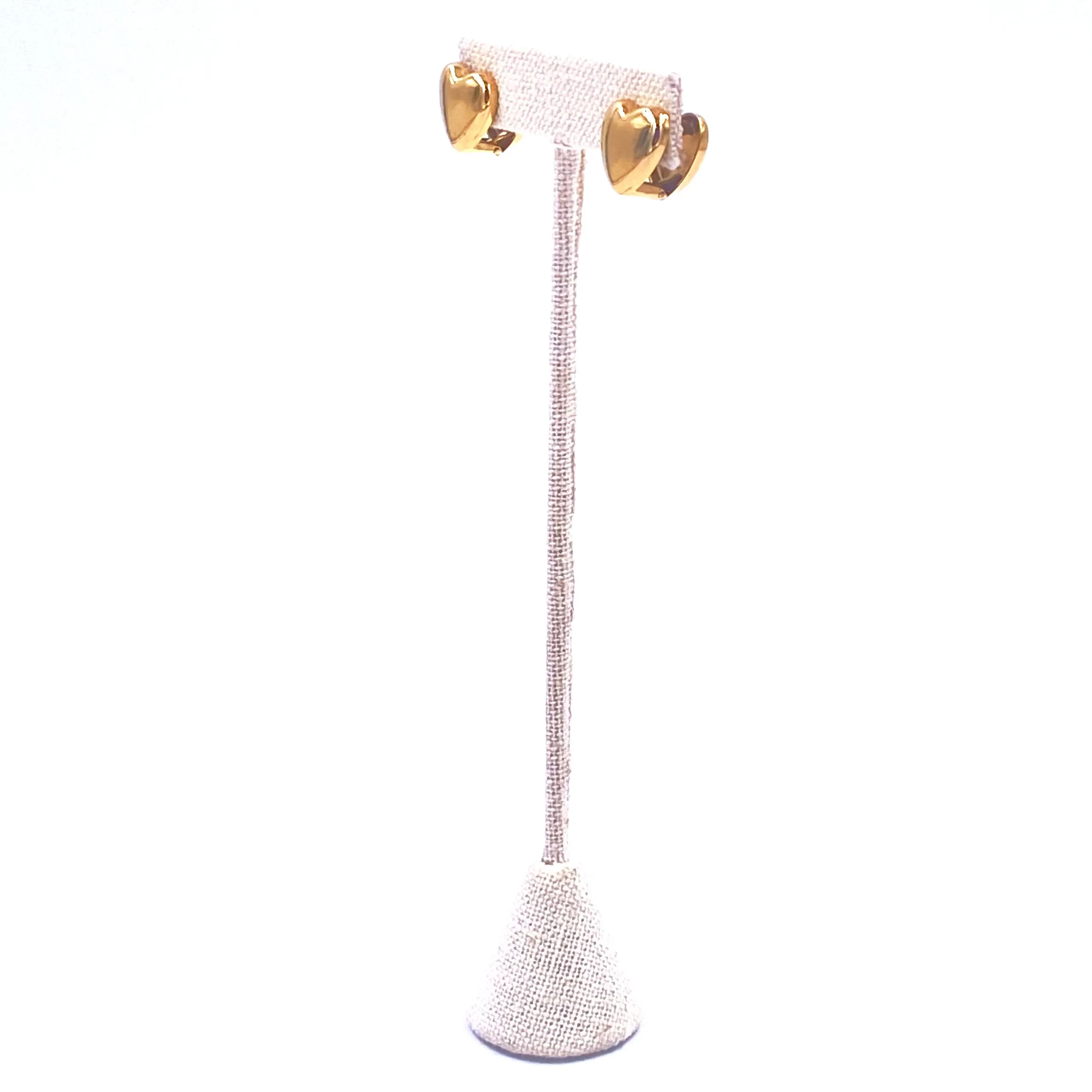 Ashley Gold Stainless Steel Gold Plated Small Heart Cuff Earrings