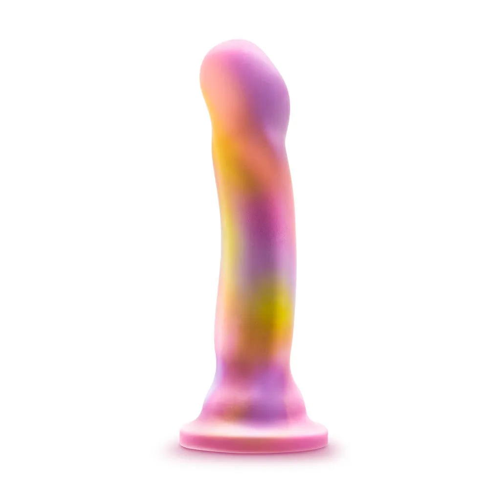 Avant By Blush® | Sun's Out Pink: Artisan 7 Inch Curved P-Spot / G-Spot Dildo with Suction Cup Base - Elegantly Made with Smooth Ultrasilk® Purio™ Silicone