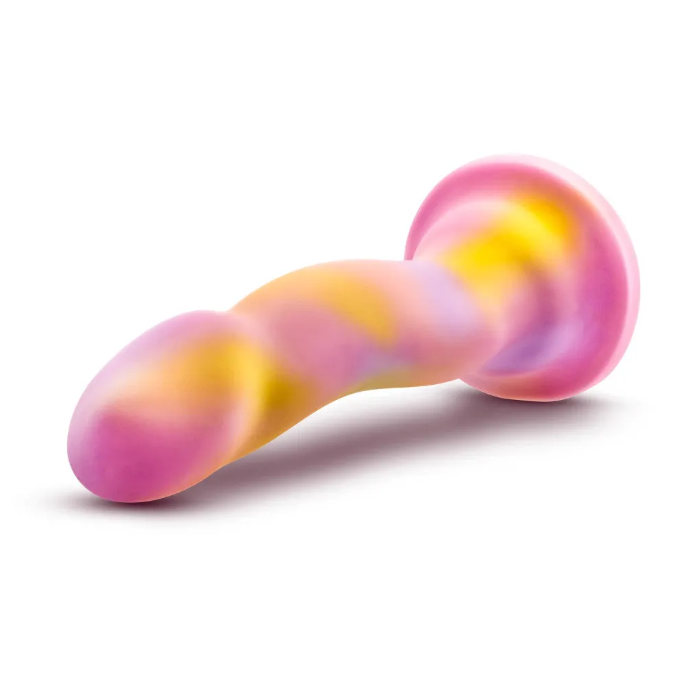 Avant By Blush® | Sun's Out Pink: Artisan 7 Inch Curved P-Spot / G-Spot Dildo with Suction Cup Base - Elegantly Made with Smooth Ultrasilk® Purio™ Silicone