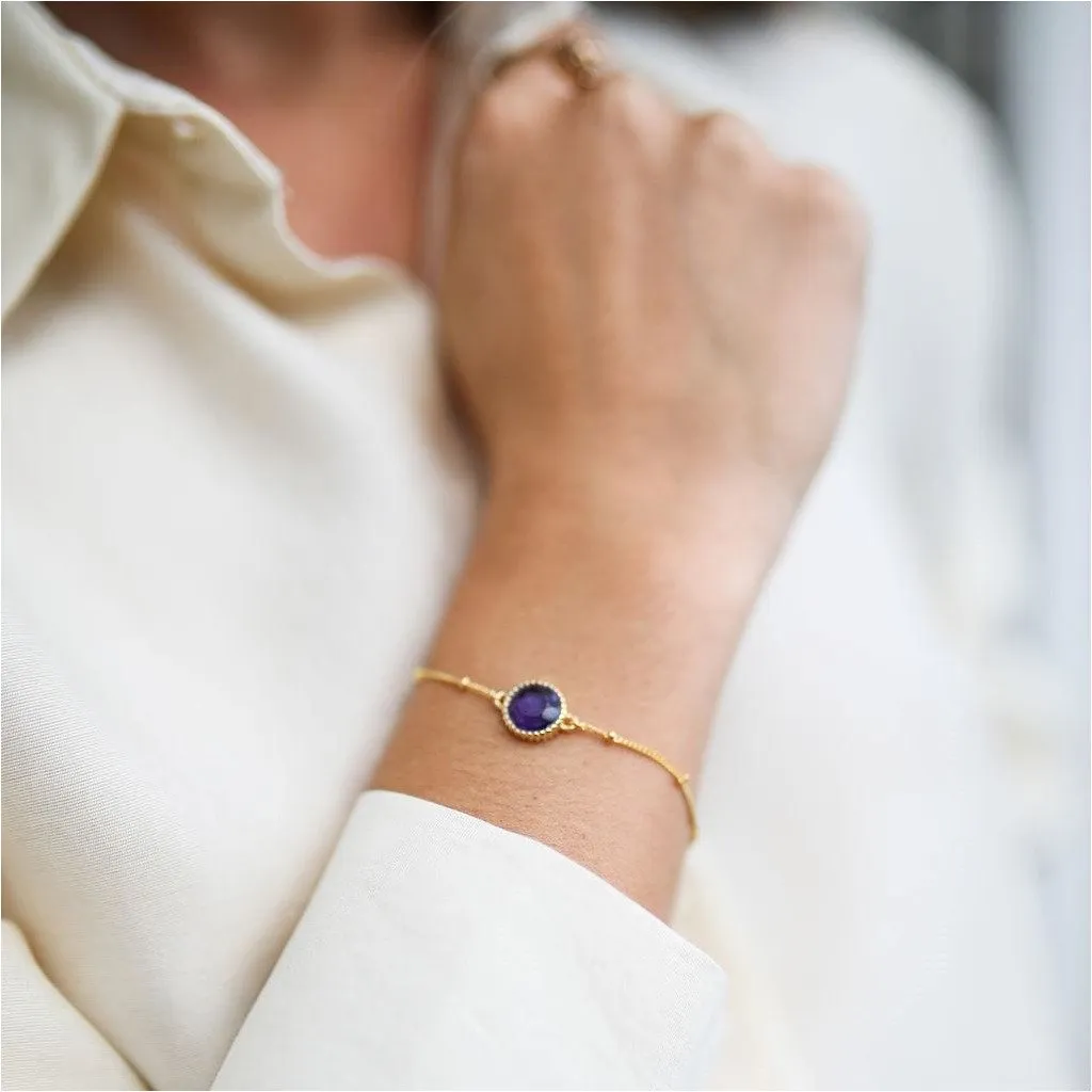 Barcelona February Amethyst Birthstone Bracelet