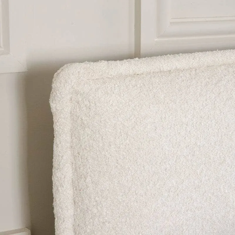 Becky Boucle King Size Bedframe - Off White