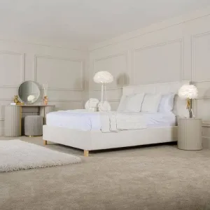 Becky Boucle King Size Bedframe - Off White