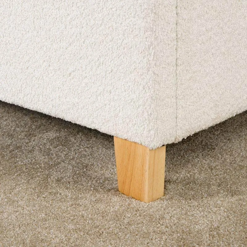 Becky Boucle King Size Bedframe - Off White