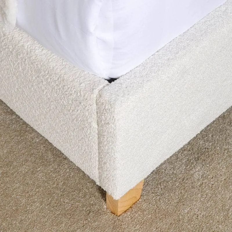 Becky Boucle King Size Bedframe - Off White