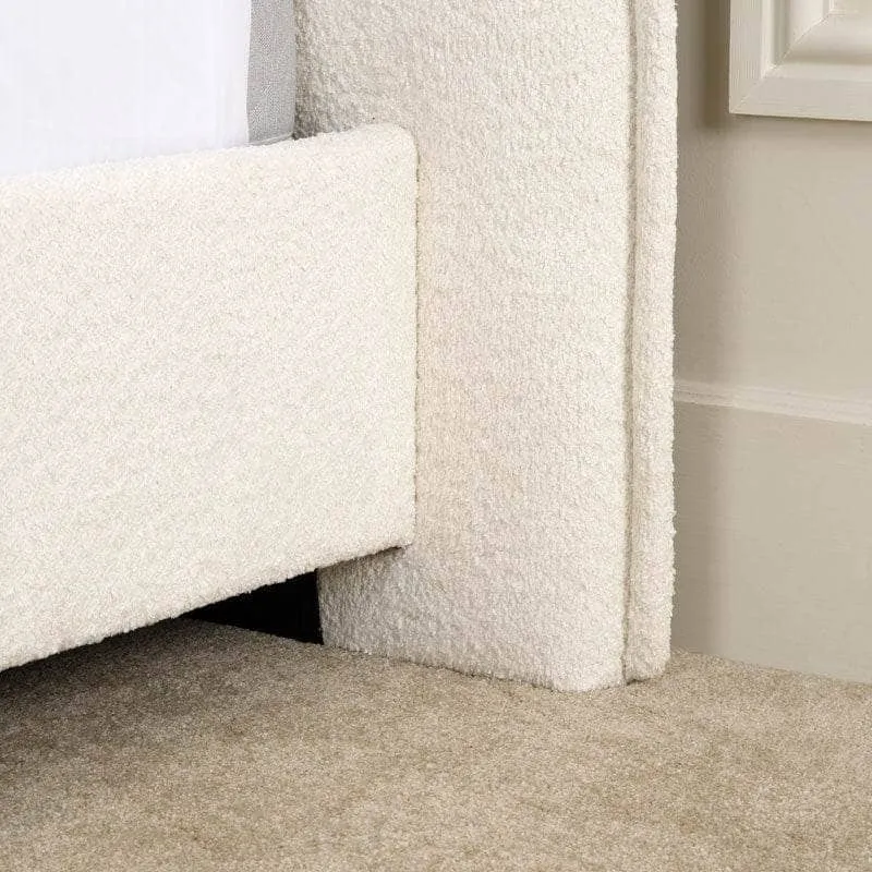 Becky Boucle King Size Bedframe - Off White