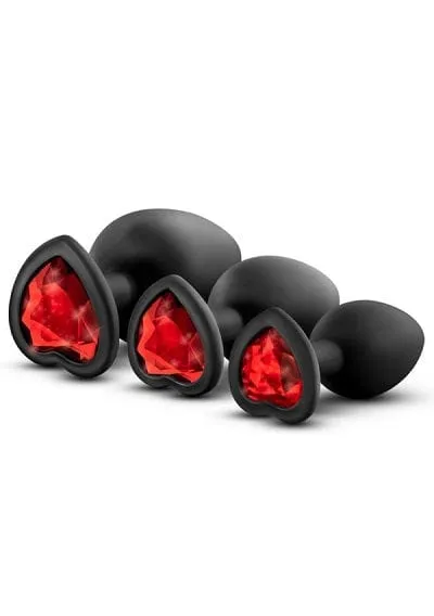 Blush Luxe Black With Red Gems Bling Plugs Training Kit