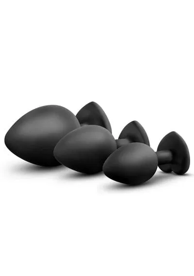 Blush Luxe Black With Red Gems Bling Plugs Training Kit