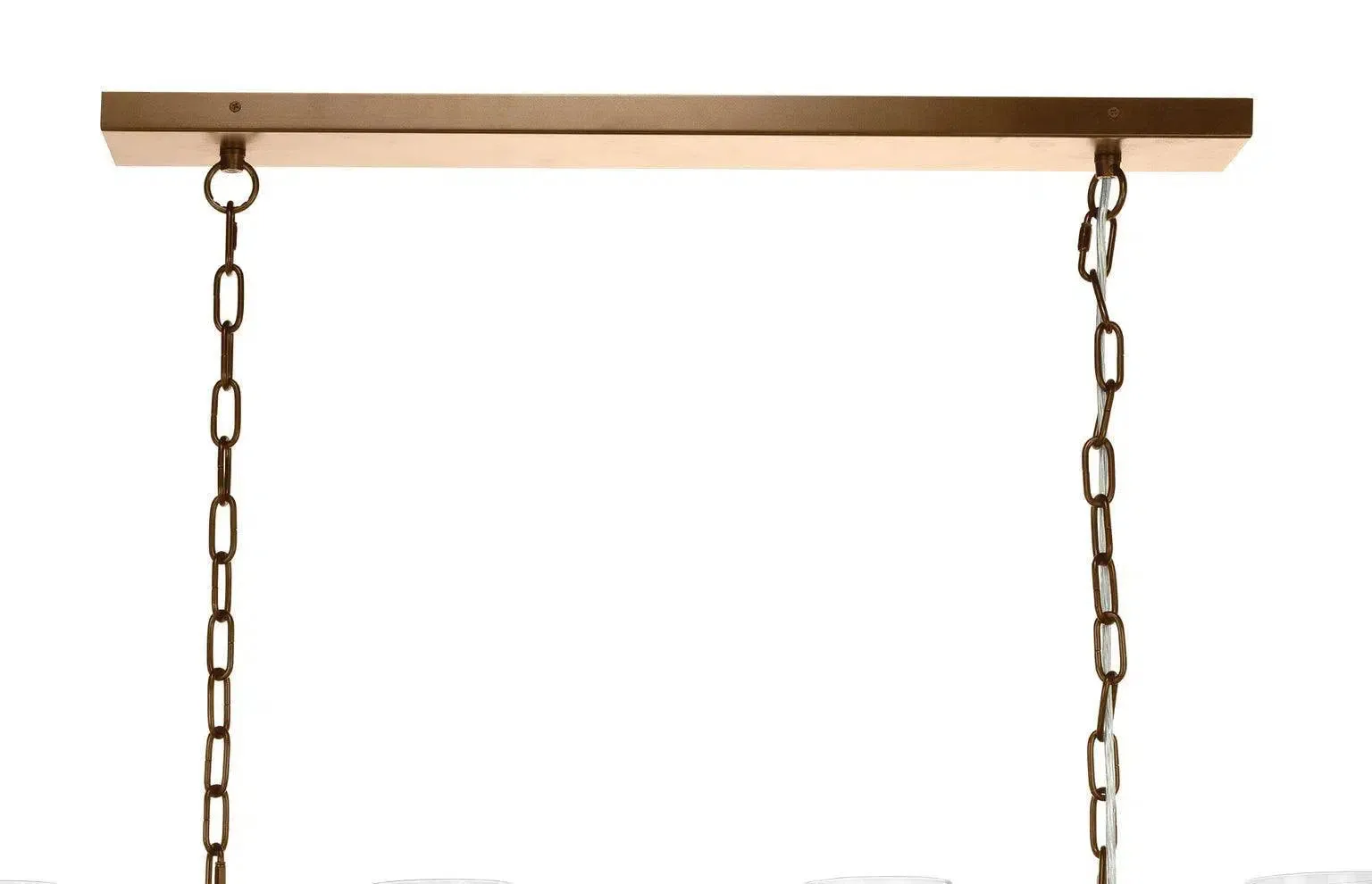Brass & Glass Dining Room Linear 6 Light Chandelier