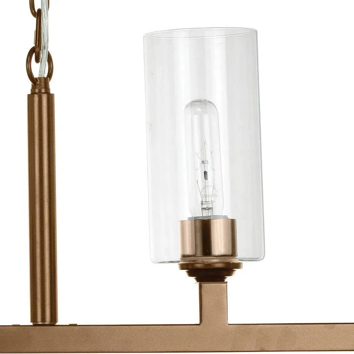 Brass & Glass Dining Room Linear 6 Light Chandelier