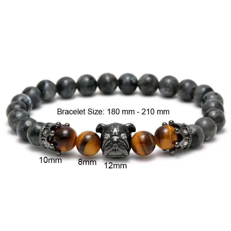 Bulldog Millionaire Natural Stone Beaded Bracelet