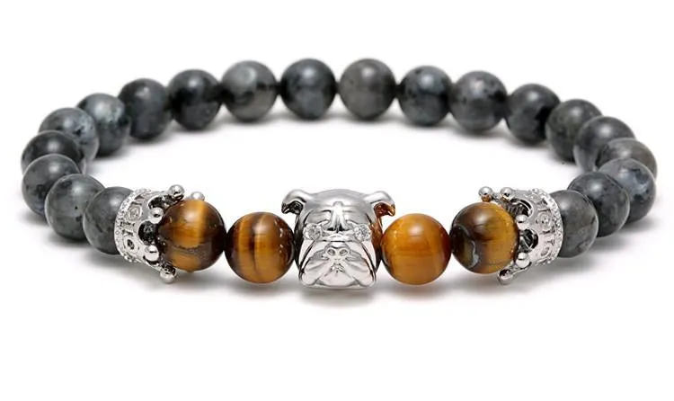 Bulldog Millionaire Natural Stone Beaded Bracelet
