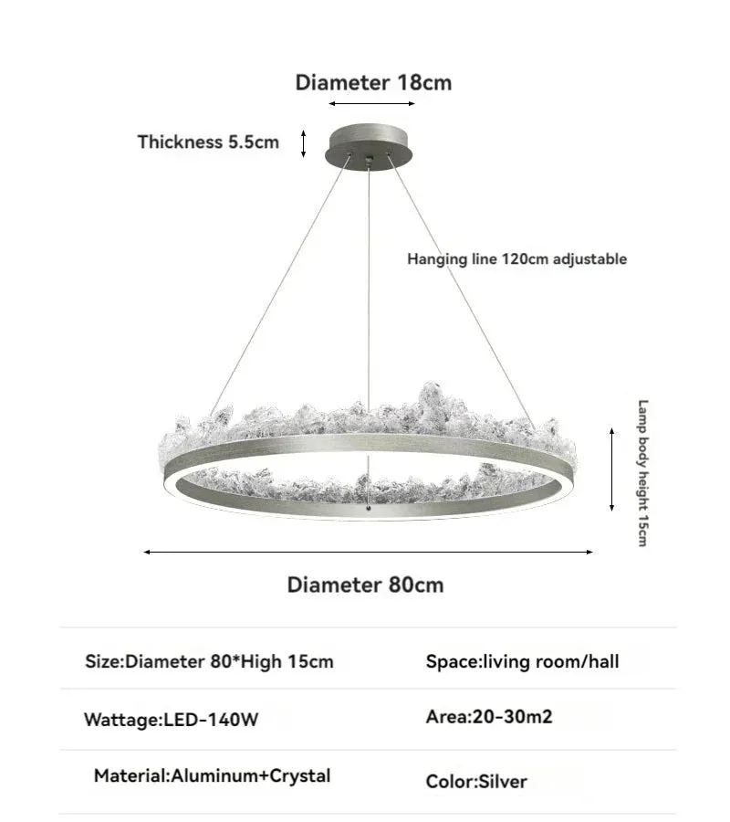 CAL Creative Iceberg Round/Linear Crystal Chandelier