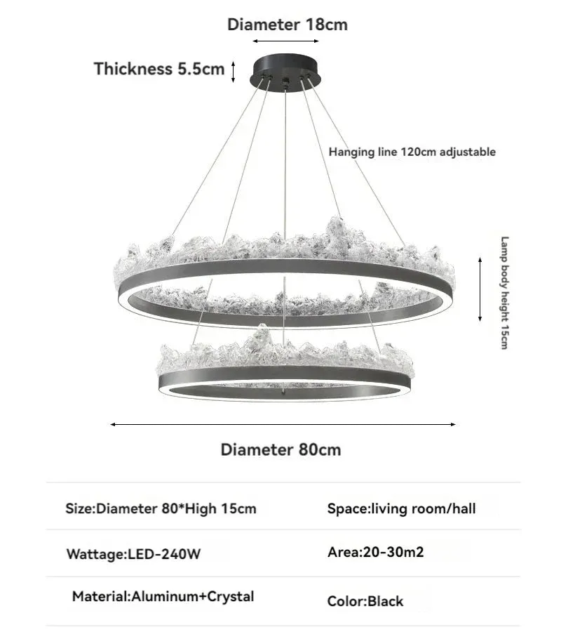 CAL Creative Iceberg Round/Linear Crystal Chandelier