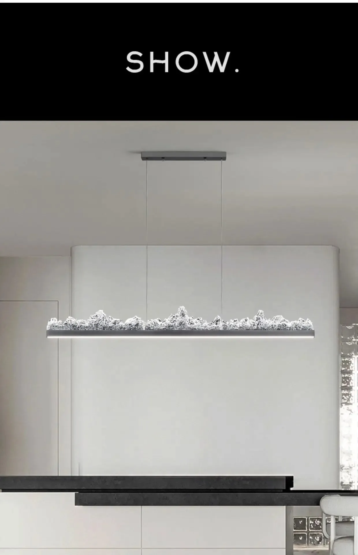 CAL Creative Iceberg Round/Linear Crystal Chandelier