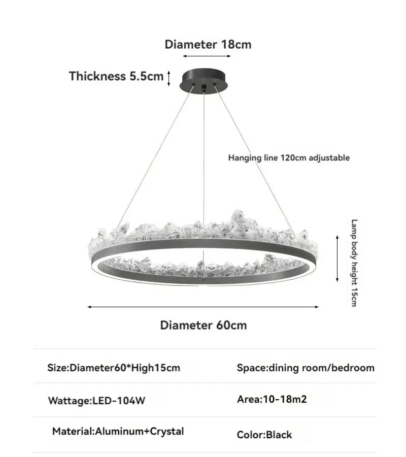 CAL Creative Iceberg Round/Linear Crystal Chandelier