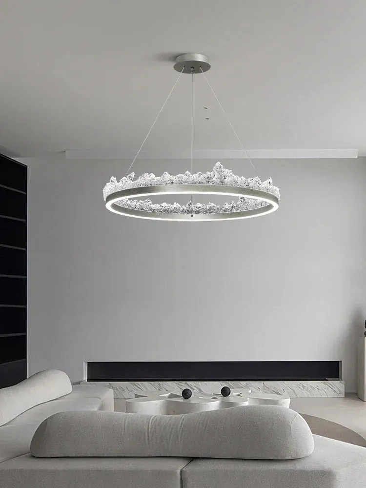 CAL Creative Iceberg Round/Linear Crystal Chandelier