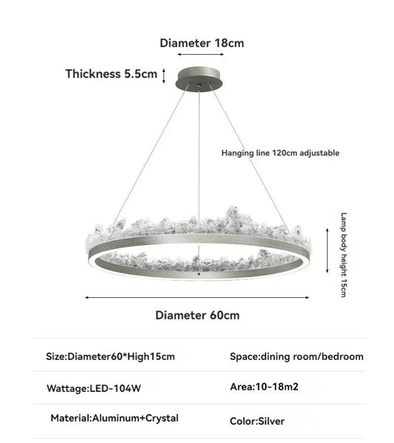 CAL Creative Iceberg Round/Linear Crystal Chandelier