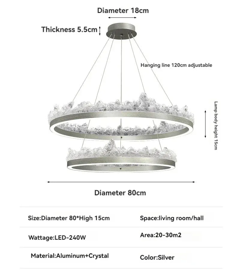 CAL Creative Iceberg Round/Linear Crystal Chandelier