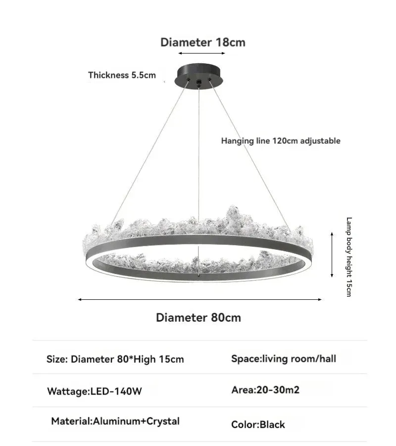 CAL Creative Iceberg Round/Linear Crystal Chandelier
