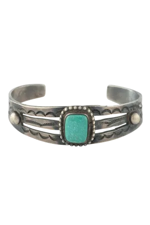 Cerillos Turquoise & Silver Cuff Bracelet