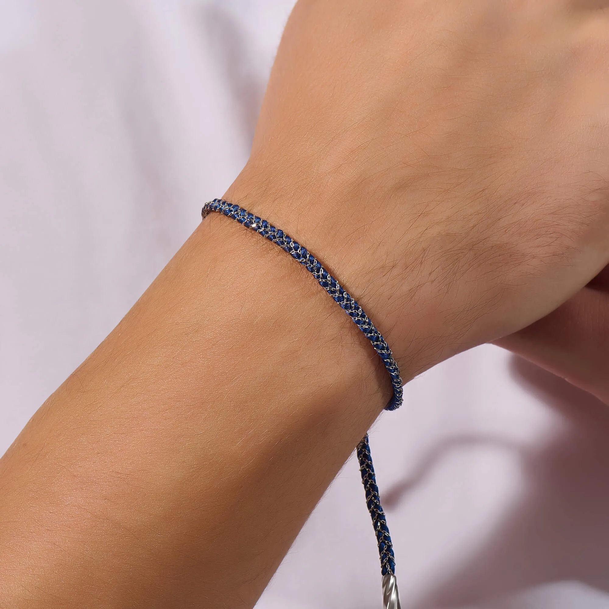 Chain and Silk Bracelet in Gold