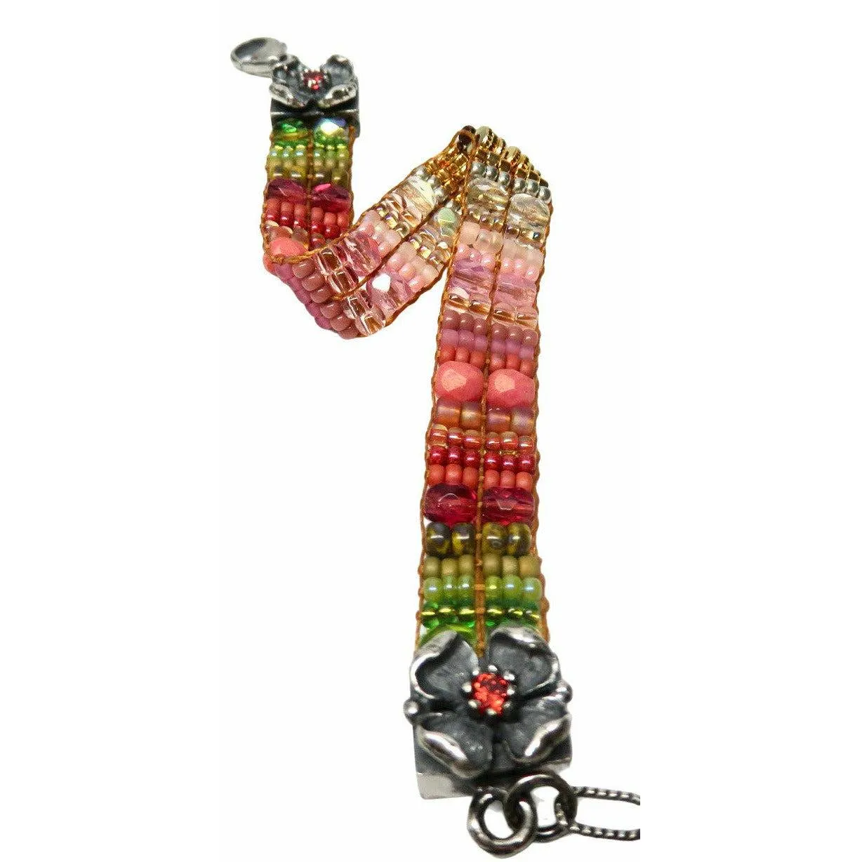 Chili Rose "Sweetness" with Mini  Gemstone Flower TIp Bracelet -Ombre Collection