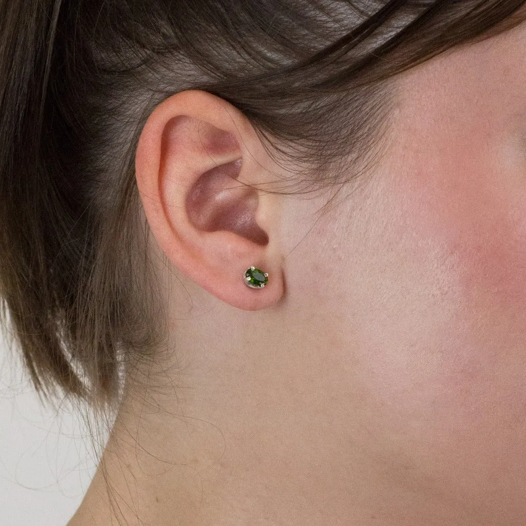 Chrome Diopside Stud Earrings