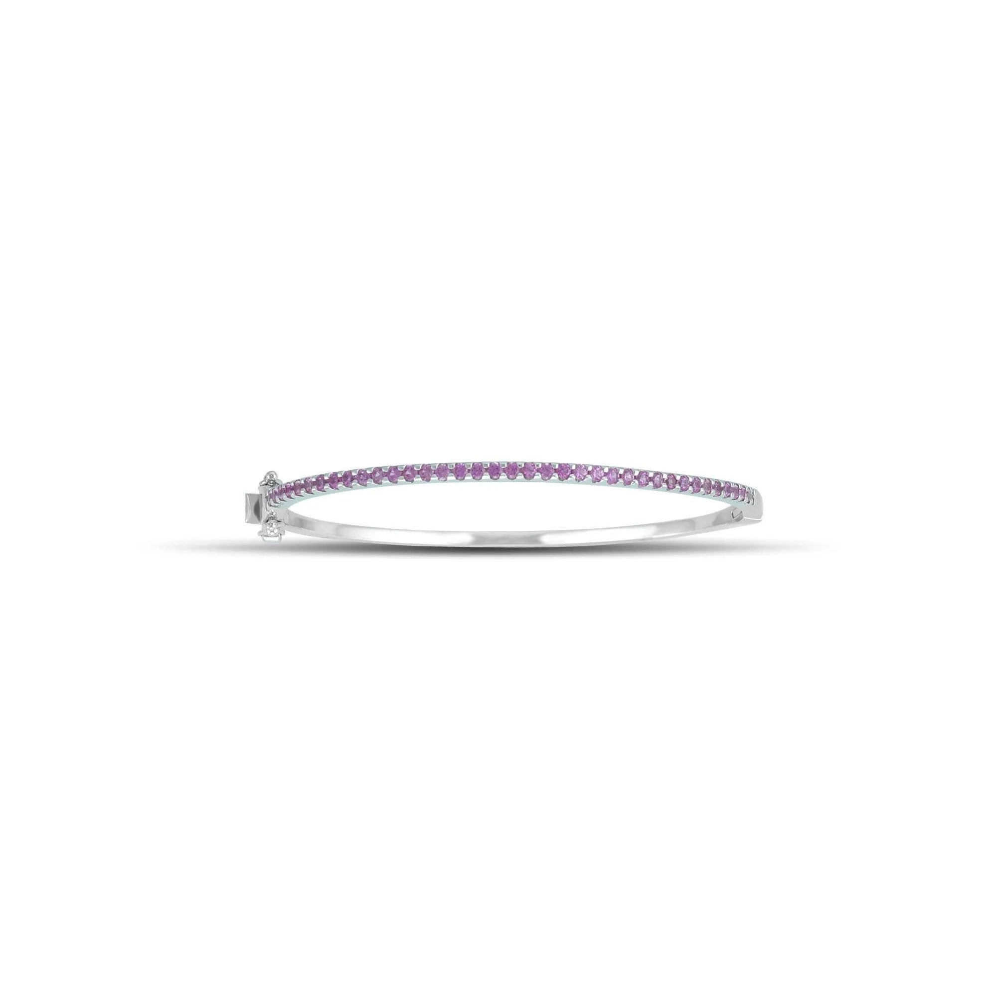 Created Pink Sapphire Fashion Bangle in Sterling Silver