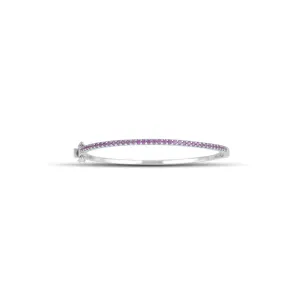Created Pink Sapphire Fashion Bangle in Sterling Silver