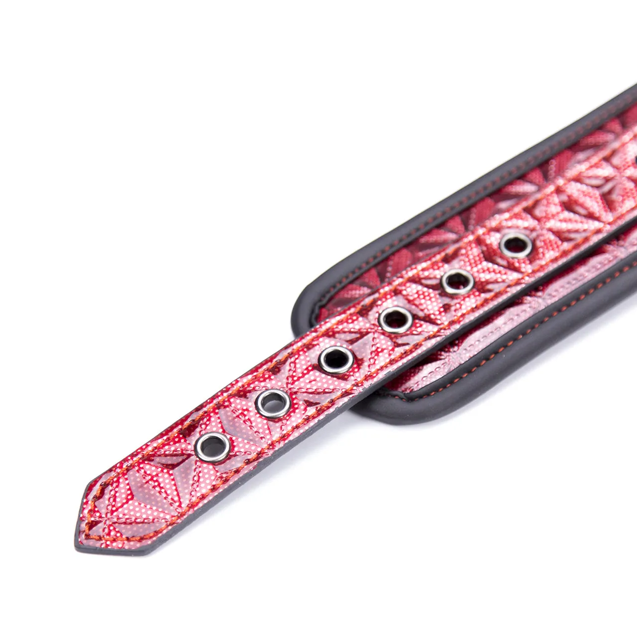 Cuff Wrist - Red Diamond Plate Design with Black Trim