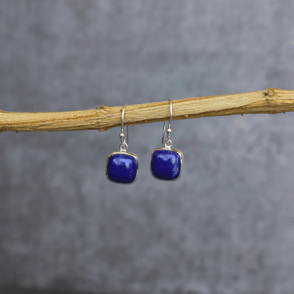 Cushion Conquer - Lapis Earrings