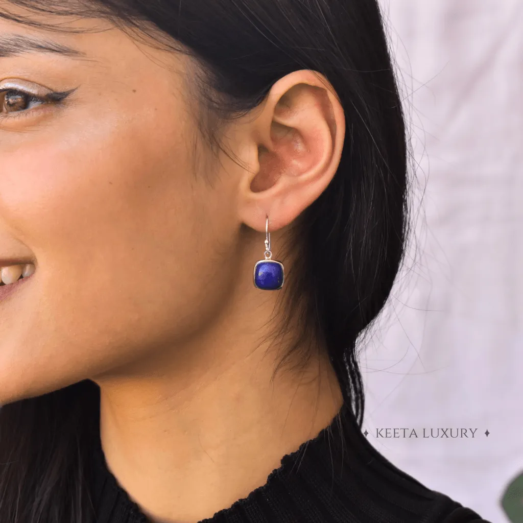 Cushion Conquer - Lapis Earrings