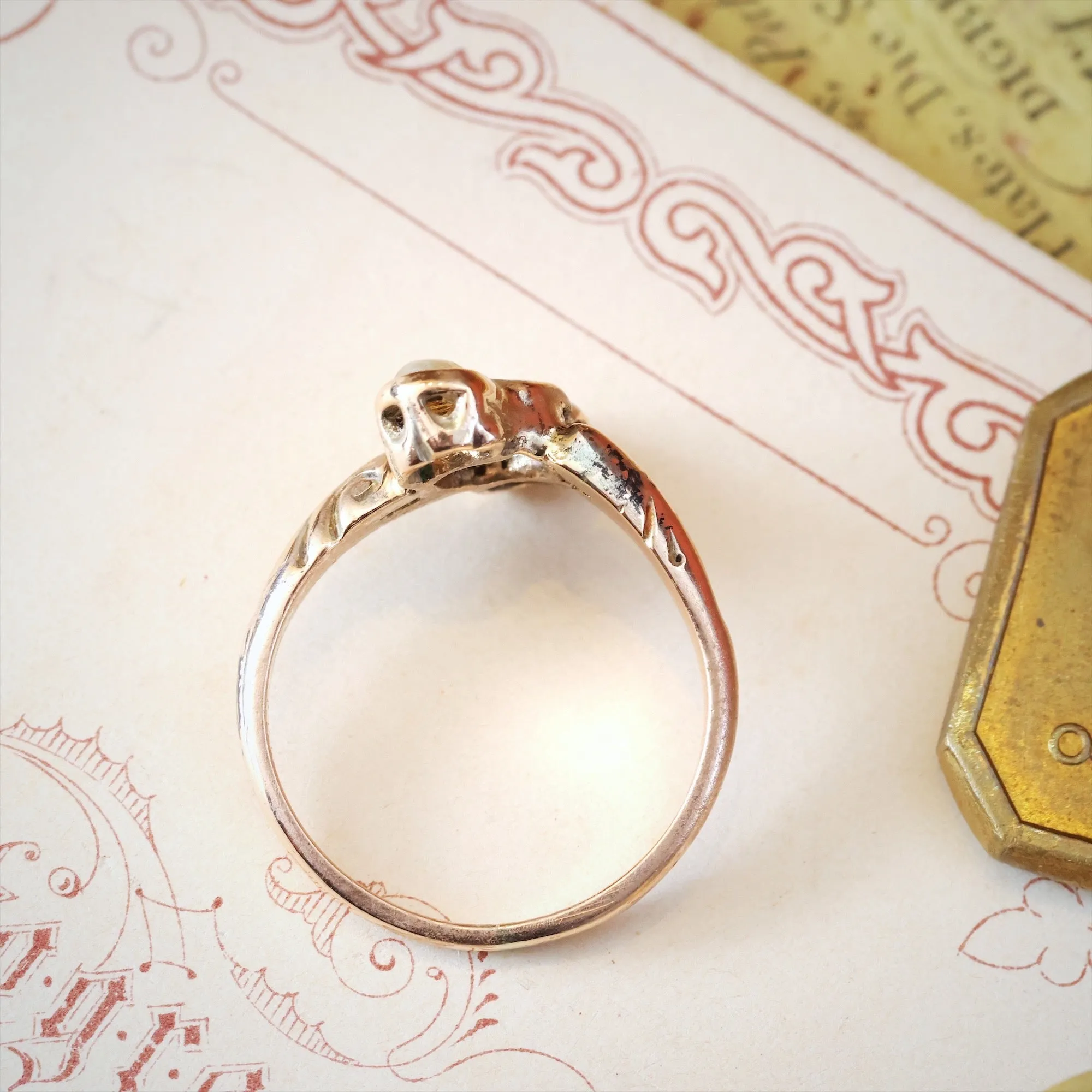 Edwardian Pearl and Morganite Dress Ring