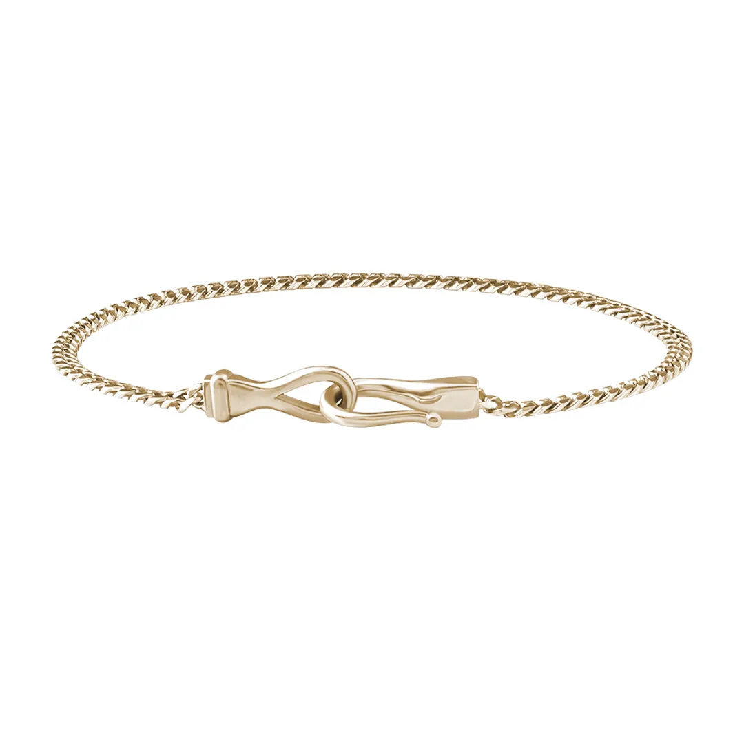 Fish Hook Cuban Chain Bracelet in Gold